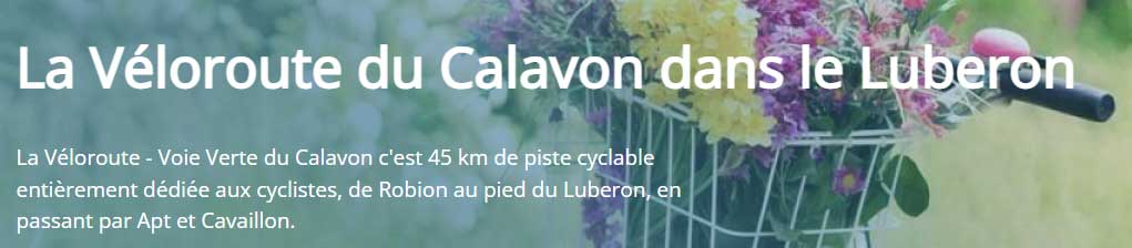 Véloroute du Calavon dans le Luberon Vaucluse