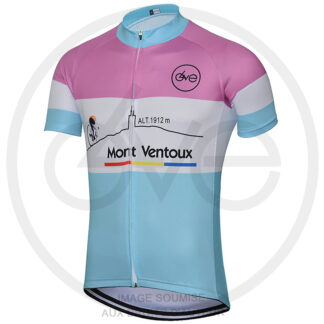 Maillot de Vélo Design VENTOUX Céleste & fushia