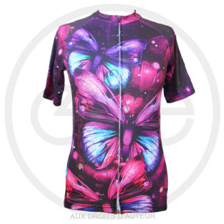 Maillot Design Cycliste Femme Violet Papillon