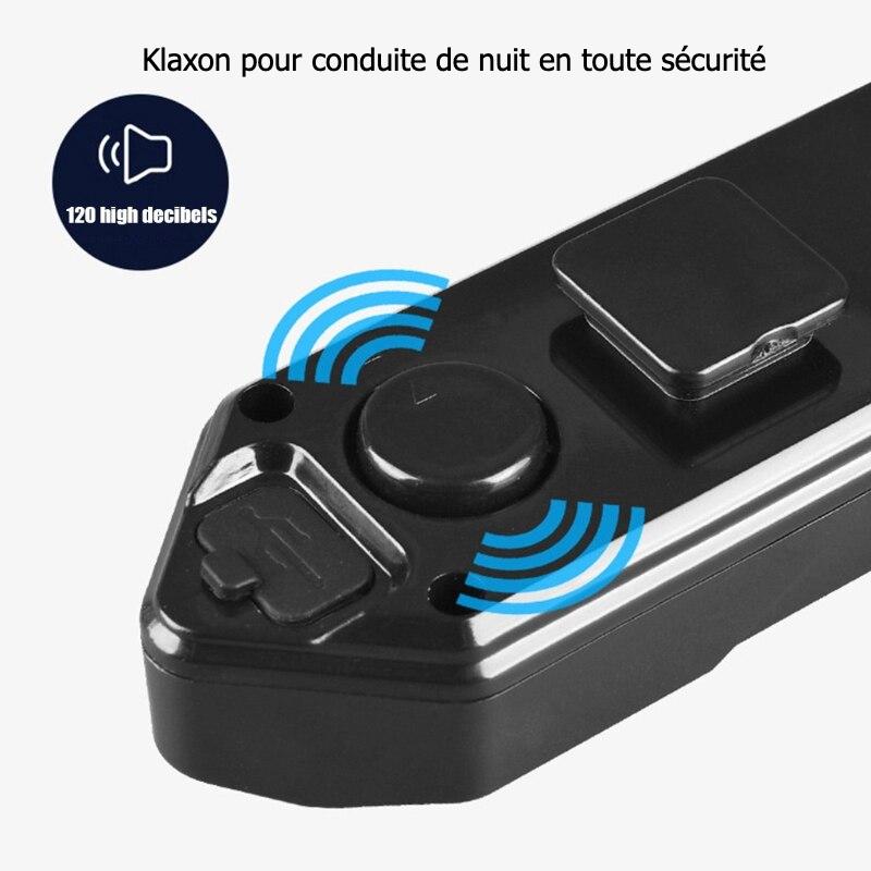 Feu arrière de vélo USB avec télécommande sans fil, clignotant, avertissement sonore