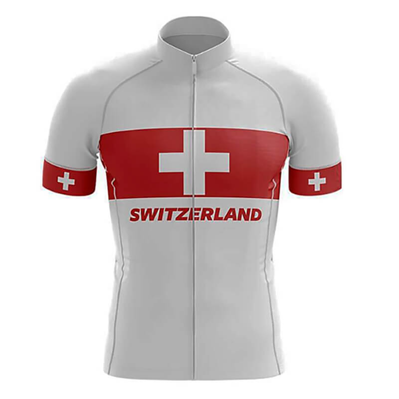 Maillot de Vélo Design Blanc "Switzerland"