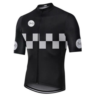 Maillot de Vélo LOVEVELO Cycliste Noir Damiers Blancs