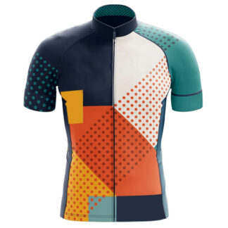 Maillot de Vélo Retro Design Pois & Multi Couleurs