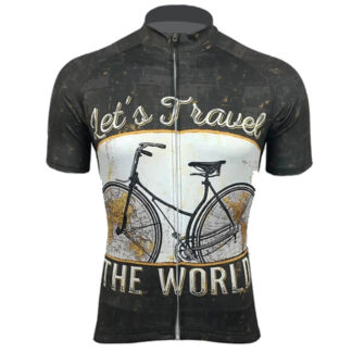 Maillot Rétro Gris "Let's Travel The World"