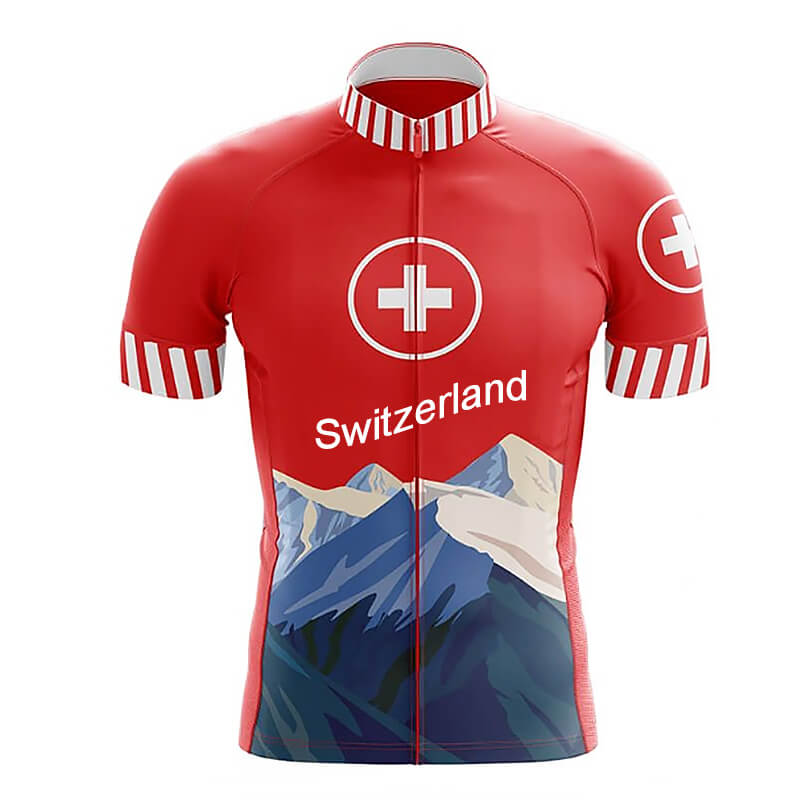 Maillot de Vélo Design Rouge "Switzerland"