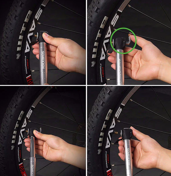 RvSky Accessoires de vélo d'exercice Pompe à vélo Ensemble de réparation de  pneus en Alliage d'aluminium Mini gonfleur Outil de Patch de Pneu Accessoire  de Cyclisme : : Sports et Loisirs