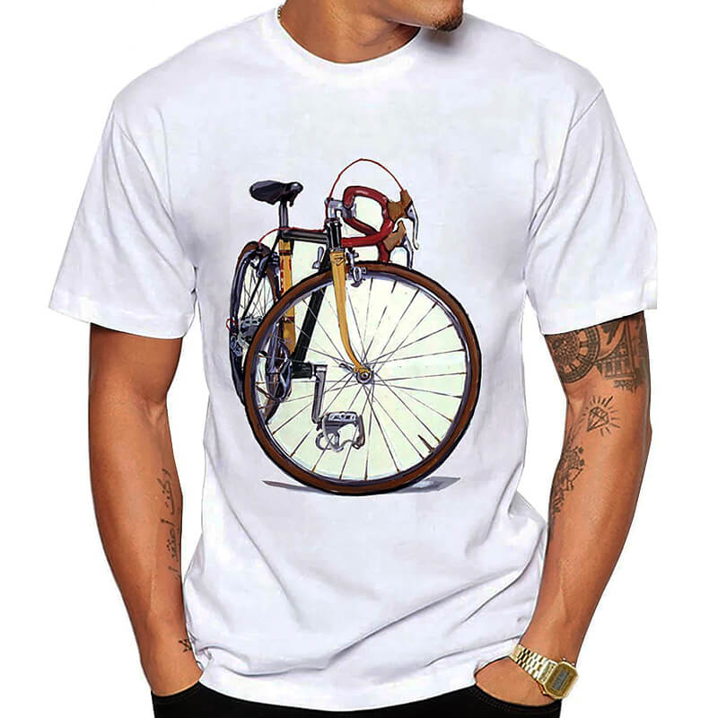 T-shirt mode hommes à manches courtes - Vélo Vintage