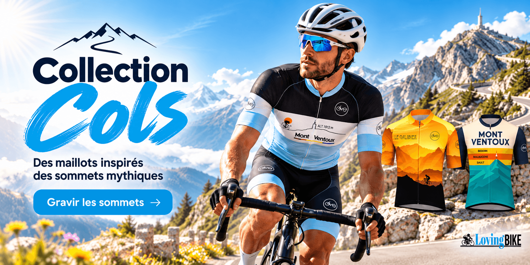 Maillots de vélo inspirés des cols mythiques
