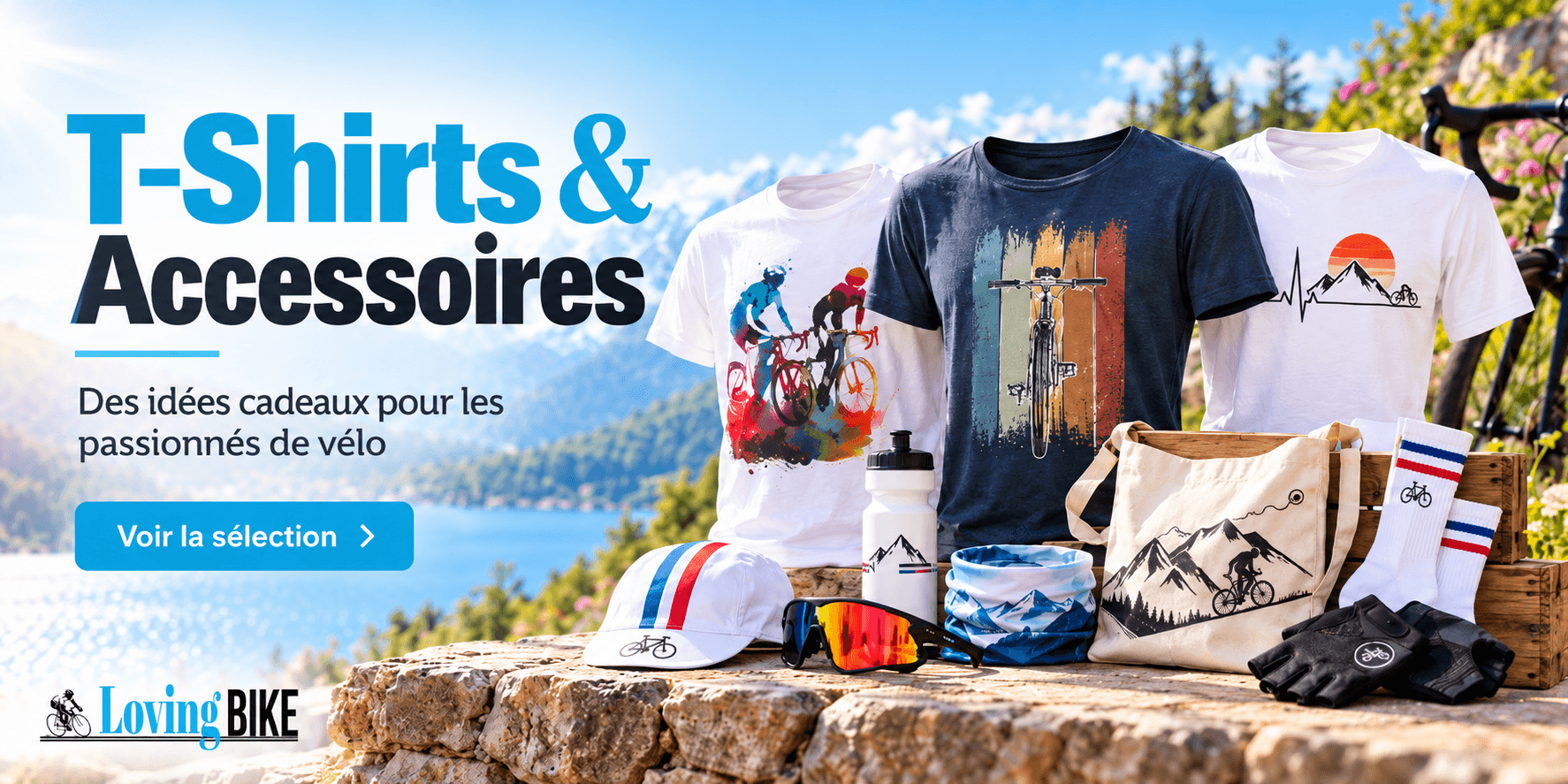 T-shirts et accessoires cadeaux pour cyclistes